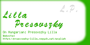 lilla presovszky business card